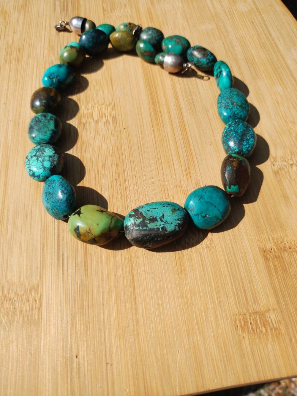 Jay King DTR Chunky Hubei Turquoise nugget necklace 925 Sterling Silver - Picture 7 of 8
